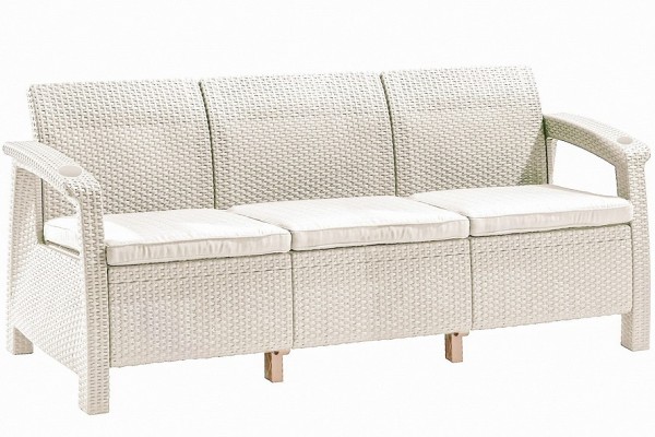 Трёхместный диван  Yalta Sofa 3 Seat белый купить в Можайске