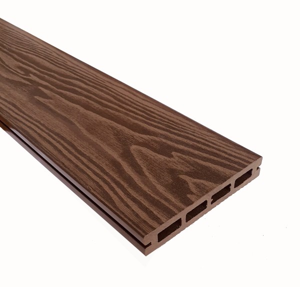 Террасная доска из ДПК Terrapol Смарт 3D Пустотелая с пазом Орех Милано купить в Можайске