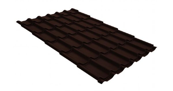 Металлочерепица классик GL 0,5 GreenCoat Pural RR 887 шоколадно-коричневый (RAL 8017 шоколад) купить в Можайске