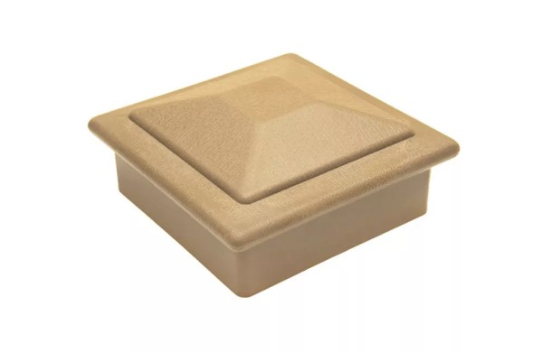 Крышка верхняя фигурная ПВХ для столба Deckart 100х100 Орех купить в Можайске