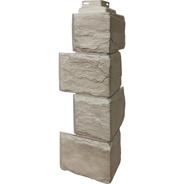 Цокольный сайдинг FineBer – Серия “Камень природный”, Угол наружный Песочный купить в Можайске