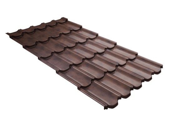 Металлочерепица квинта плюс с  3D резом 0,45 Safari Twincolor Brown купить в Можайске