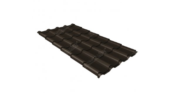 Металлочерепица камея GL 0,5 GreenCoat Pural matt RR 32 темно-коричневый (RAL 8019 серо-коричневый) купить в Можайске