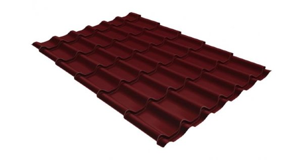 Металлочерепица классик GL 0,5 Quarzit lite RAL 3005 красное вино купить в Можайске