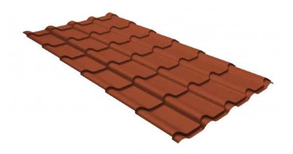 Металлочерепица камея GL 0,5 GreenCoat Pural RR 750 кирпично-красный (RAL 8004 терракота) купить в Можайске