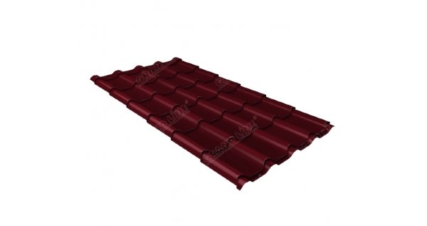 Металлочерепица камея 0,5 Satin RAL 3005 красное вино купить в Можайске
