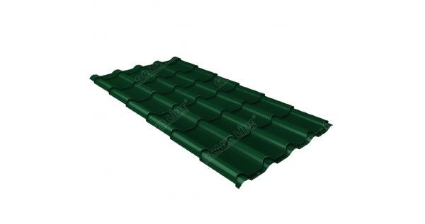Металлочерепица камея 0,5 Satin RAL 6005 зеленый мох купить в Можайске