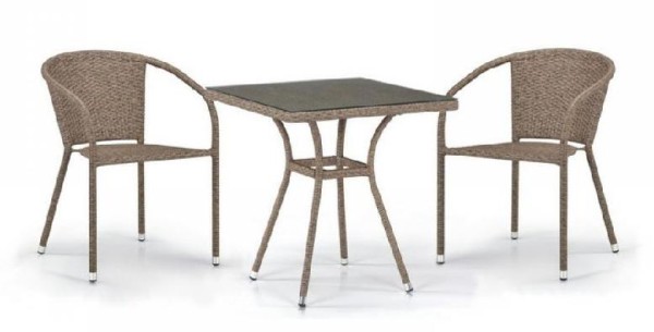 Комплект плетеной мебели AFINA из иск. ротанга T282BNT/Y137C-W56 Light Brown 2Pcs купить в Можайске