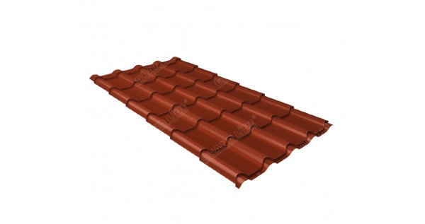 Металлочерепица камея 0,5 Satin RAL 8004 терракота купить в Можайске