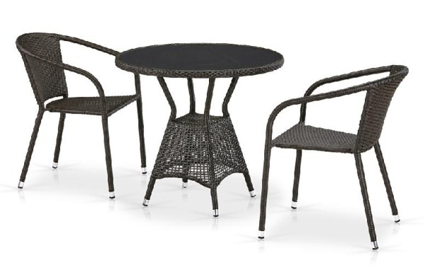 Комплект плетеной мебели AFINA из иск. ротанга T707ANS/Y137C-W53 Brown 2Pcs купить в Можайске