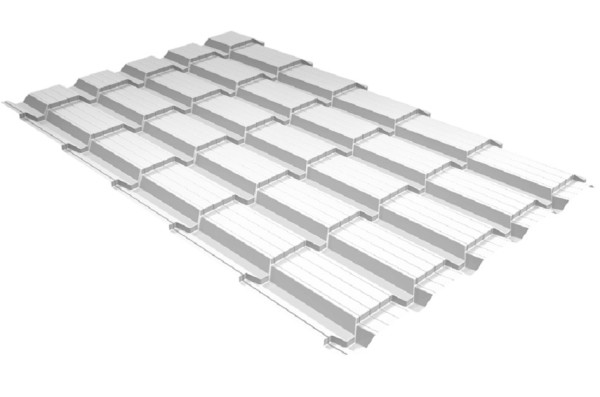 Металлочерепица GL квадро профи 0,5 Satin RAL 9003 сигнальный белый купить в Можайске