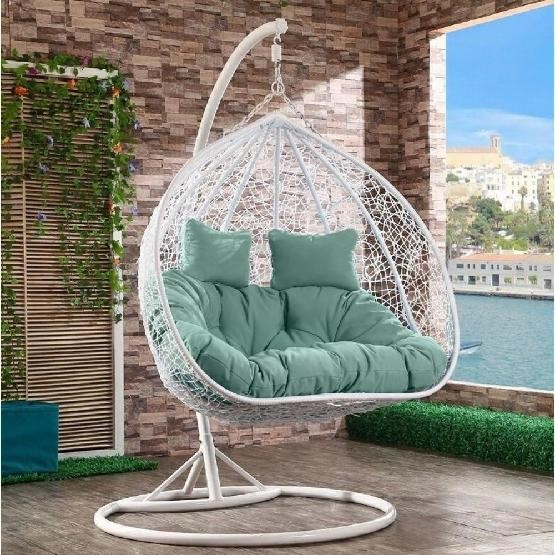 Кресло Подвесное из искусственного ротанга AFM-109A White/Green купить в Можайске