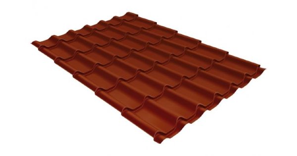 Металлочерепица классик GL 0,5 Velur20 RAL 8004 терракота купить в Можайске