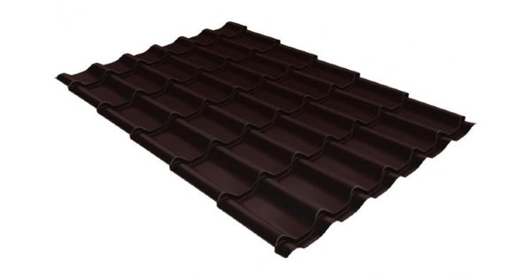 Металлочерепица классик GL 0,5 Velur20 RAL 8017 шоколад купить в Можайске