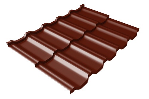 Металлочерепица модульная Квинта Uno Grand Line c 3D резом 0,5 Satin RAL 3005 красное вино купить в Можайске